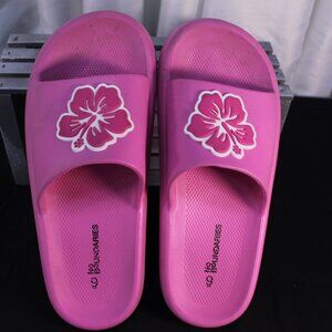 No Boundaries Hibiscus Pink Slippers